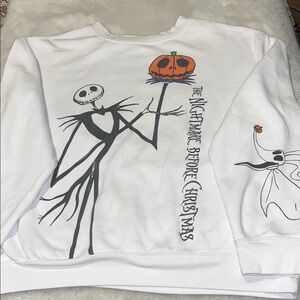 Disney White and Black Nightmare Before Christmas Sweater